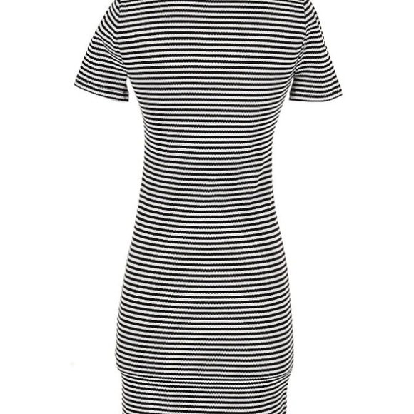 New With Tags J. Crew Mercantile striped black/white dress with button detail-XS - Picture 3 of 5
